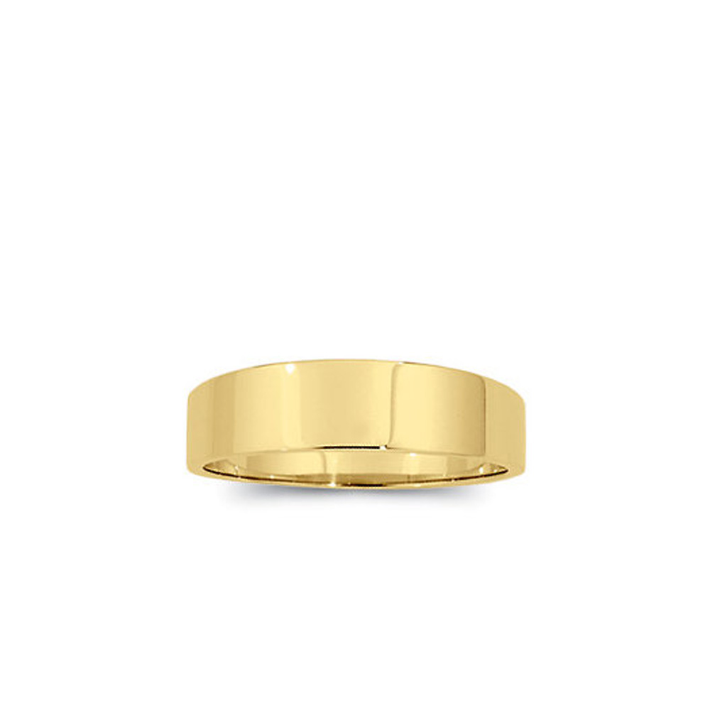 4mm Flat Tapered Wedding Band in 10k Yellow Gold