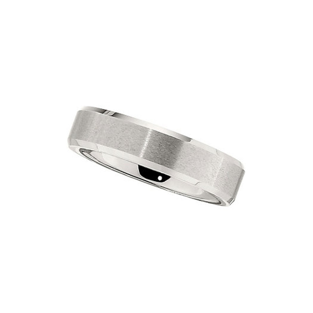 6mm Dura Cobalt Beveled Edge Flat Satin Comfort Fit Band