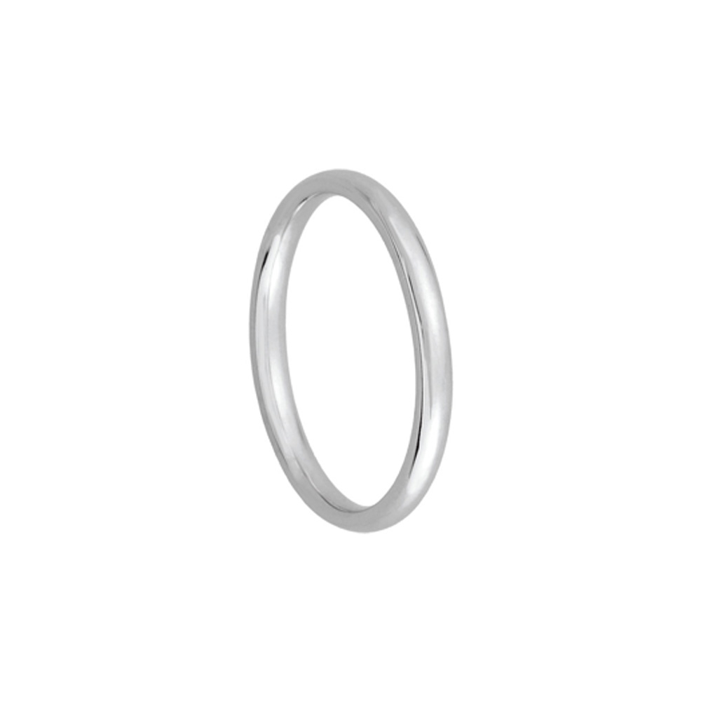 2mm Light Domed Comfort Fit Wedding Band in Platinum