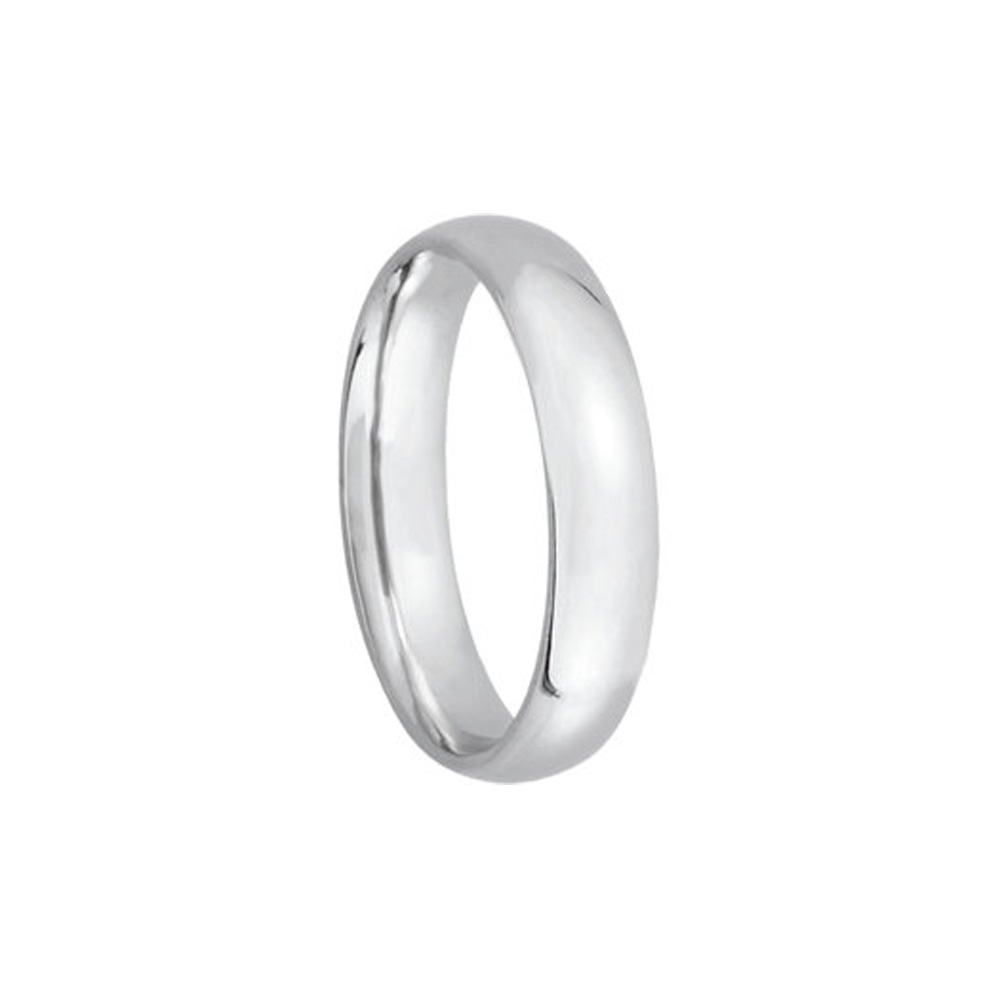 4mm Light Domed Comfort Fit Wedding Band in 10k White Gold