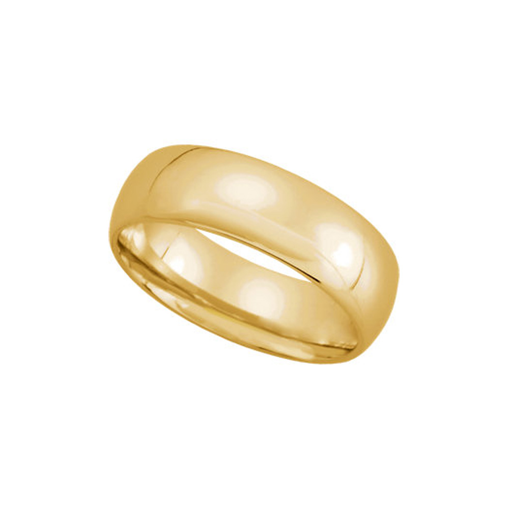 6mm Light Domed Comfort Fit Wedding Band in 14k Yellow Gold Size 15.5