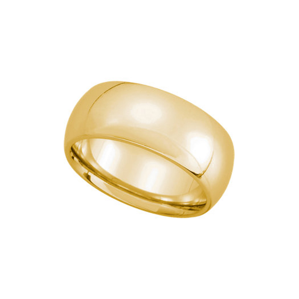 8mm Light Domed Comfort Fit Wedding Band in 14k Yellow Gold Size 4