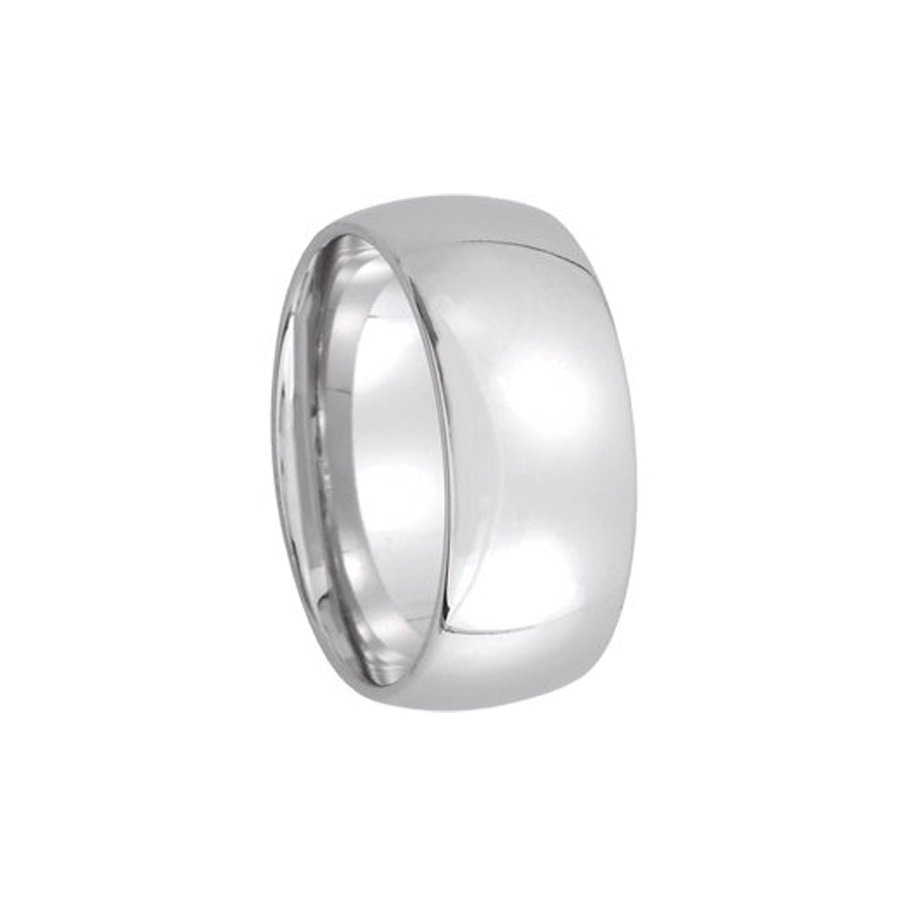 8mm Light Domed Comfort Fit Wedding Band in Platinum