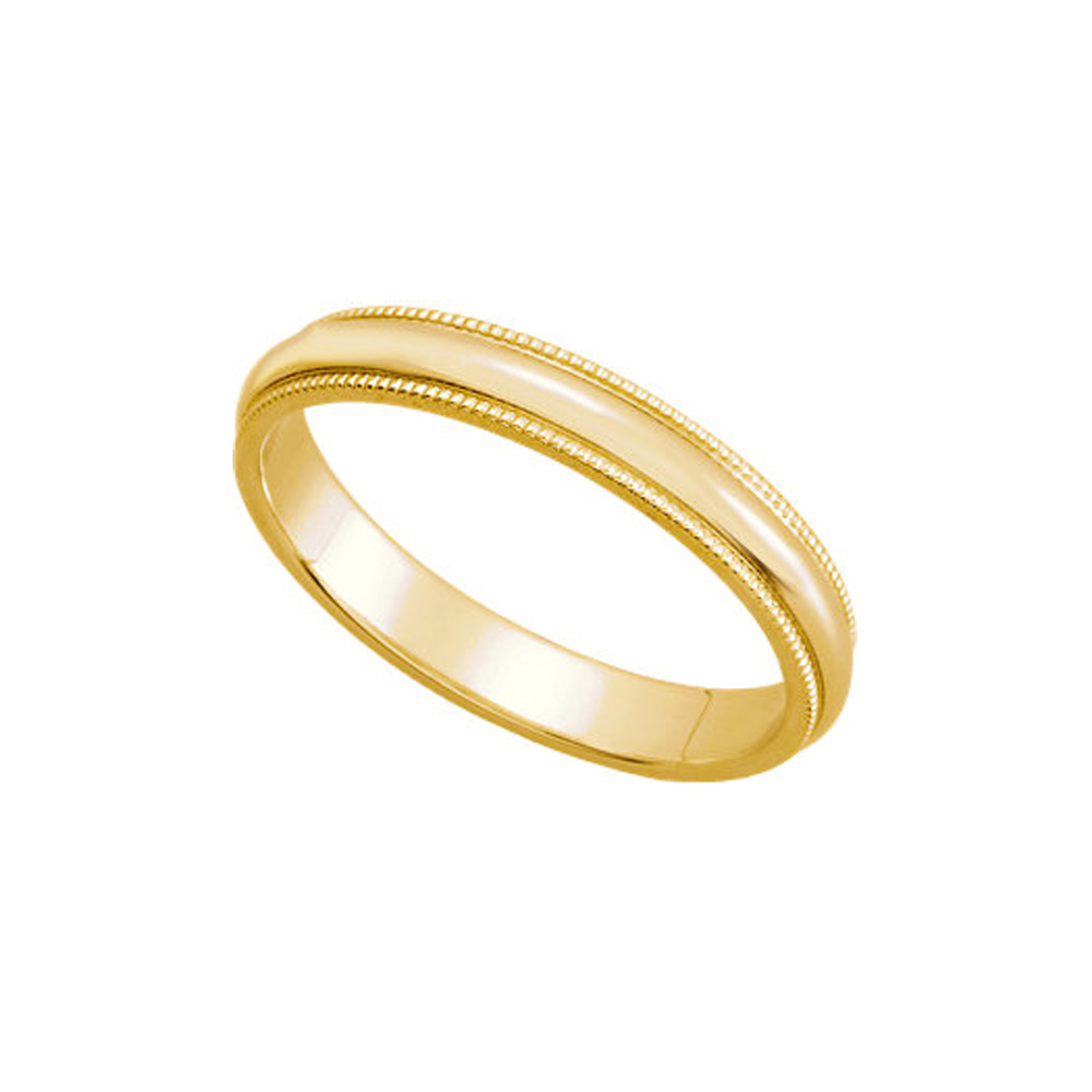 3mm Milgrain Edge Domed Band in 10k Yellow Gold