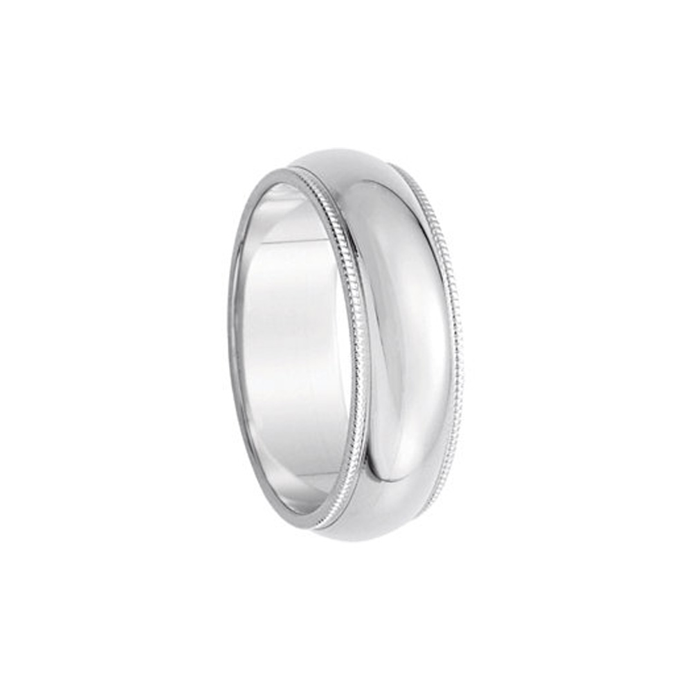 6mm Continuum Sterling Silver Milgrain Edge Domed Standard Fit Band