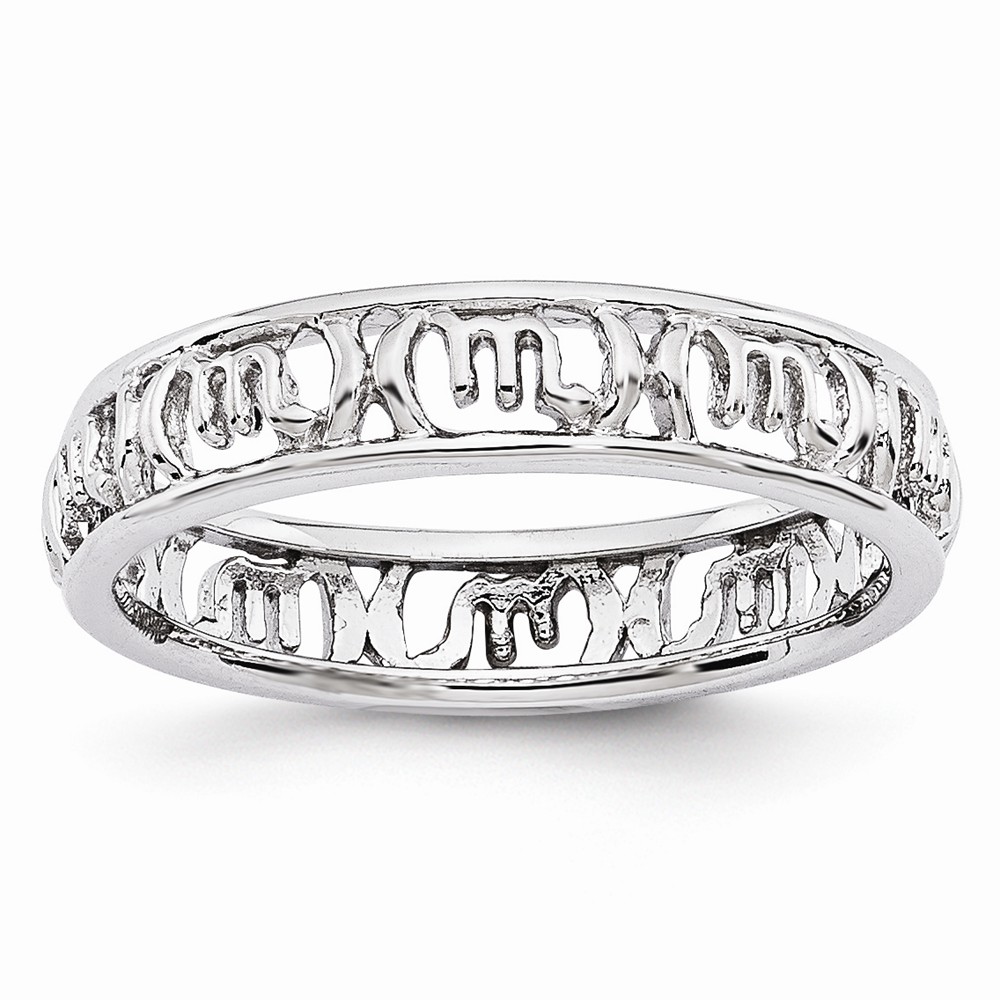 4mm Sterling Silver Stackable Expressions Scorpio Zodiac Ring