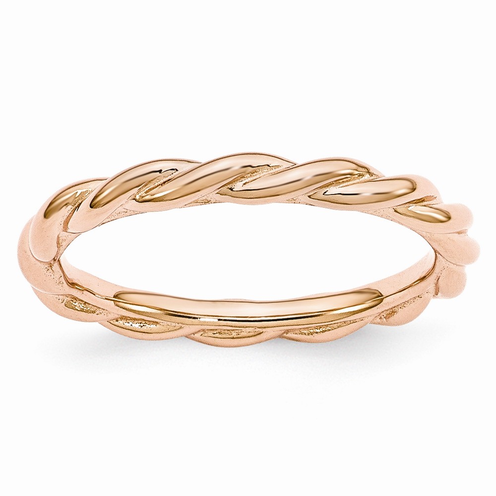 2.25mm Pink Tone Sterling Silver Stackable Expressions Twist Band