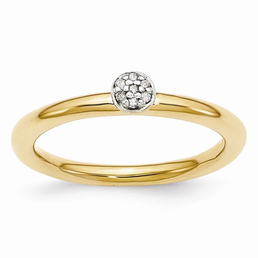 Gold Tone Sterling Silver Stackable .035 Ctw I3, H-I Diamond Ring