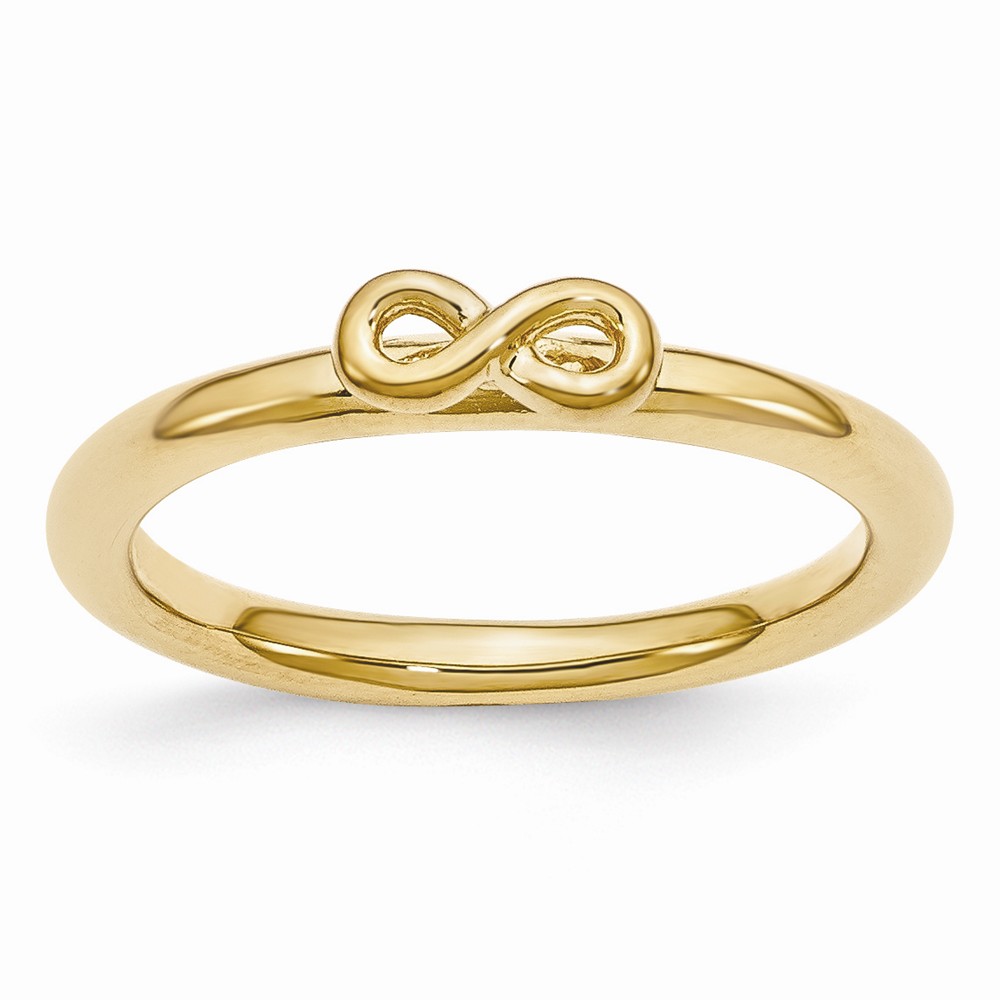 Gold Tone Sterling Silver Stackable 2.5mm Infinity Symbol Ring