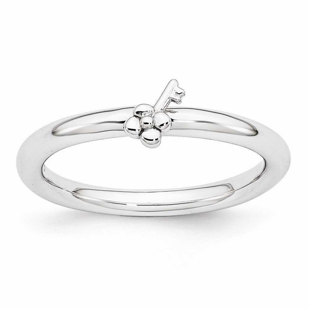 Rhodium Plated Sterling Silver Stackable 5mm Key Ring