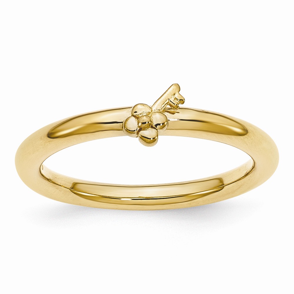 Gold Tone Plated Sterling Silver Stackable Expressions 5mm Key Ring