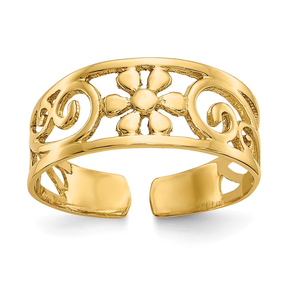 Daisy Flower Toe Ring in 14 Karat Gold