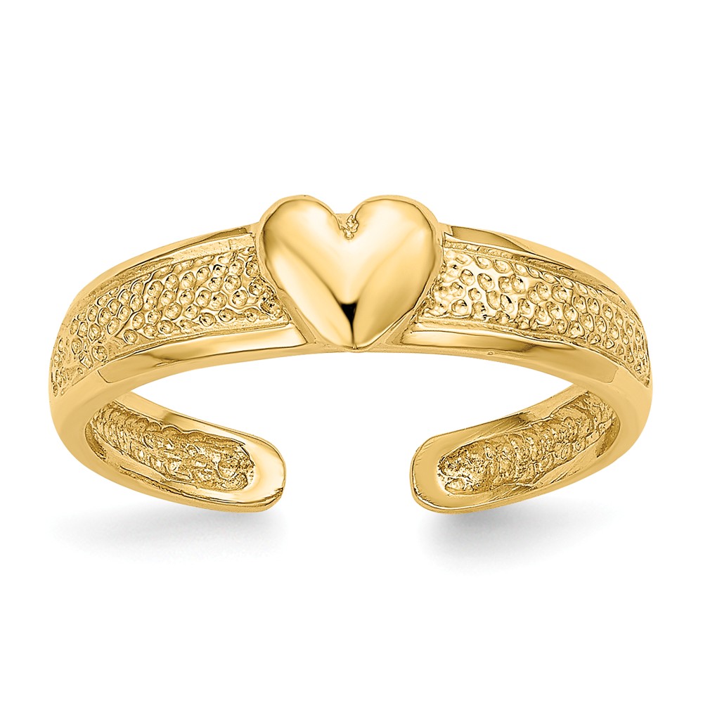 Heart Toe Ring in 14 Karat Gold