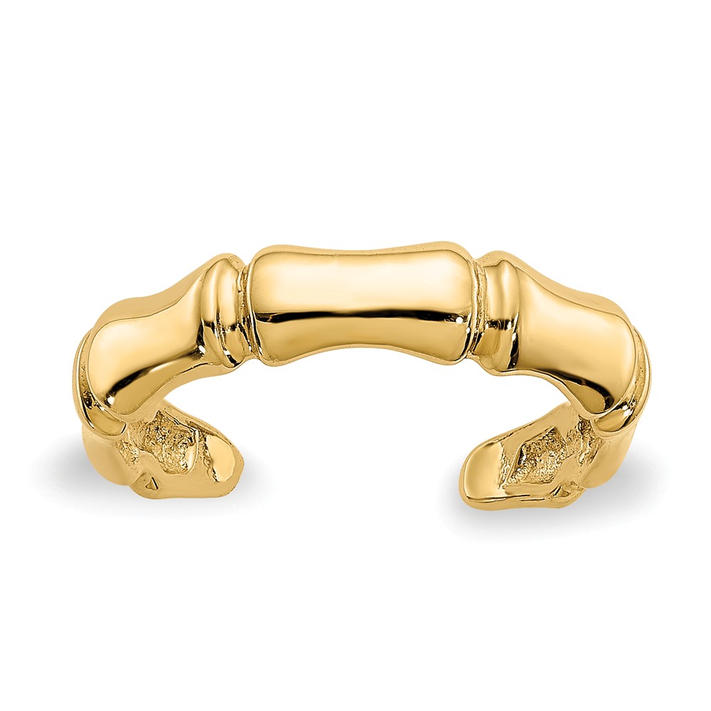 Bamboo Design Toe Ring in 14 Karat Gold