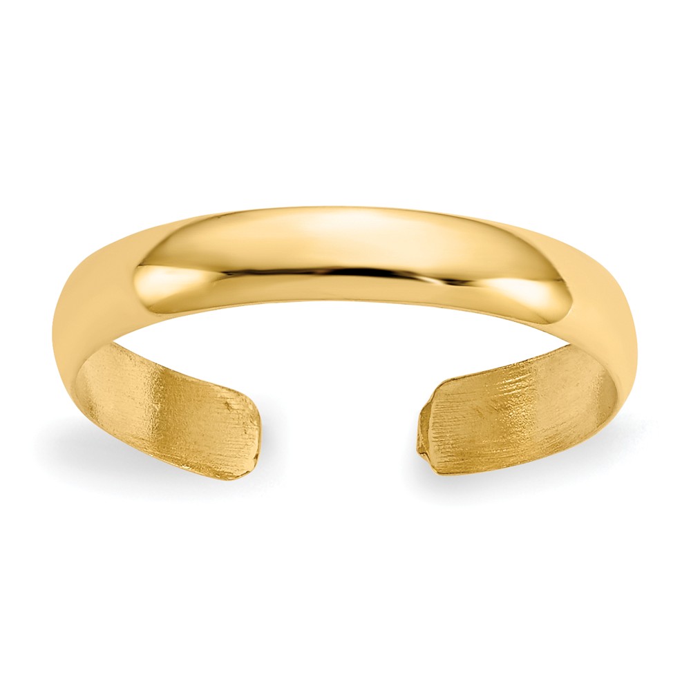 High Polished Toe Ring in 14 Karat Gold