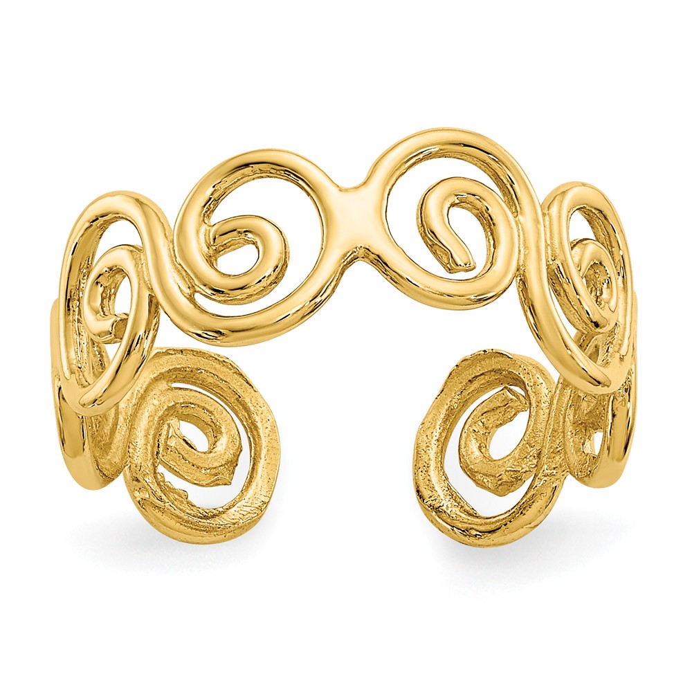 Swirl 5mm Toe Ring in 14 Karat Gold