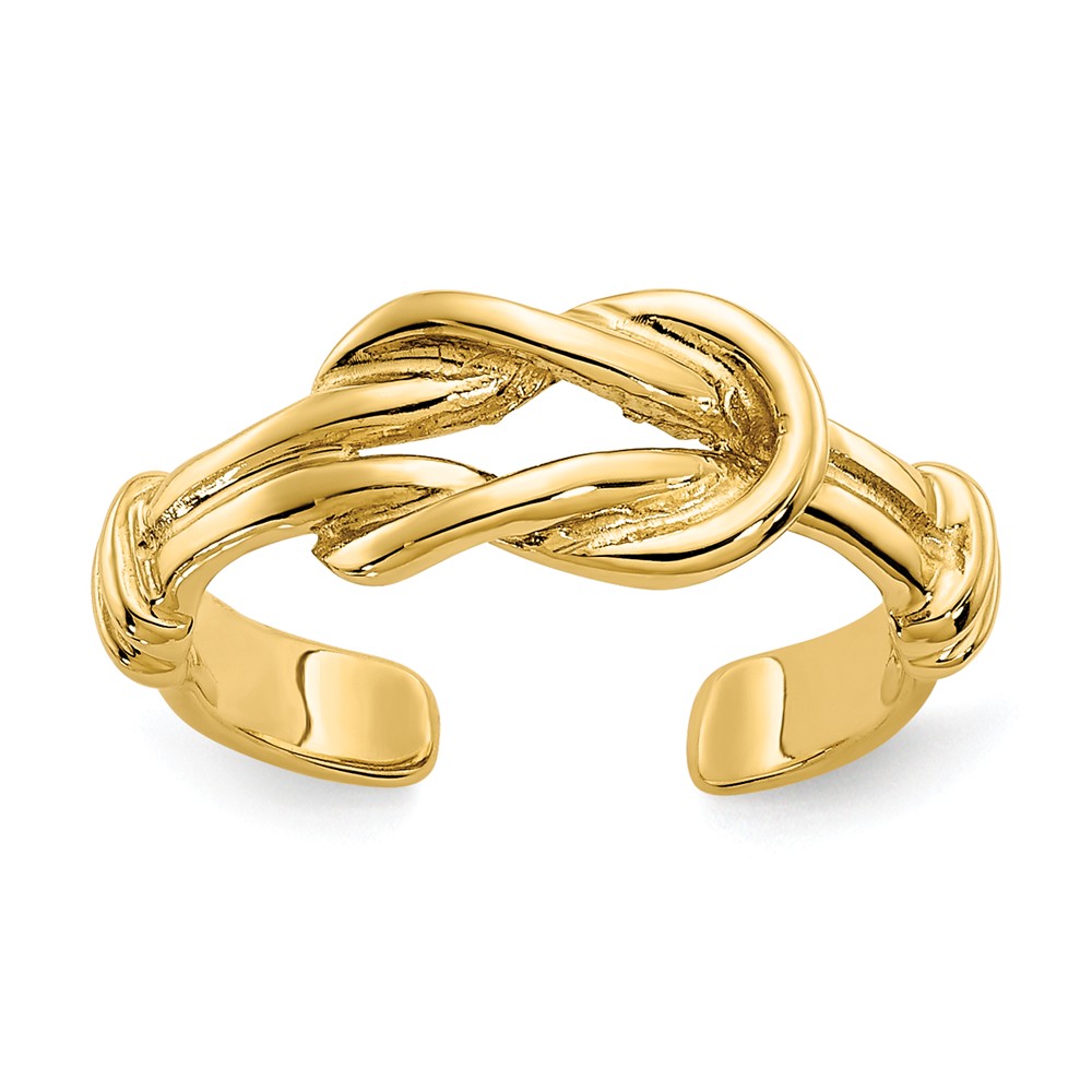 Love Knot Toe Ring in 14 Karat Gold