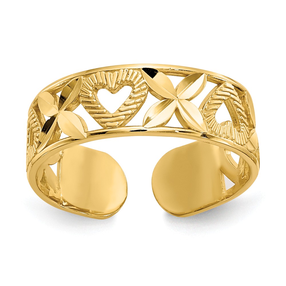 Hugs and Kisses Toe Ring in 14 Karat Gold