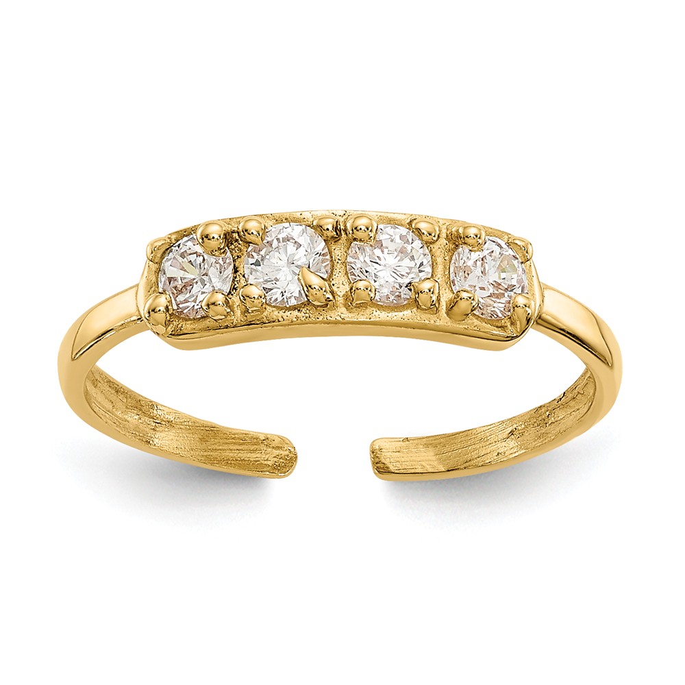 Cubic Zirconia Toe Ring in 14 Karat Gold