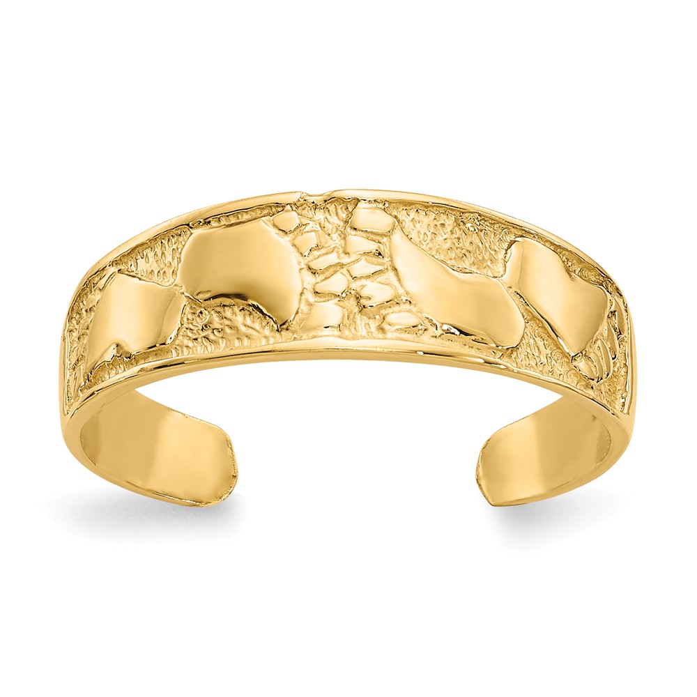 Footprints Toe Ring in 14 Karat Gold