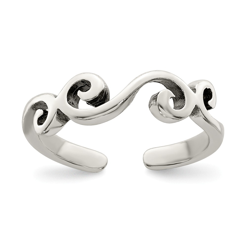 Swirl Toe Ring in Sterling Silver