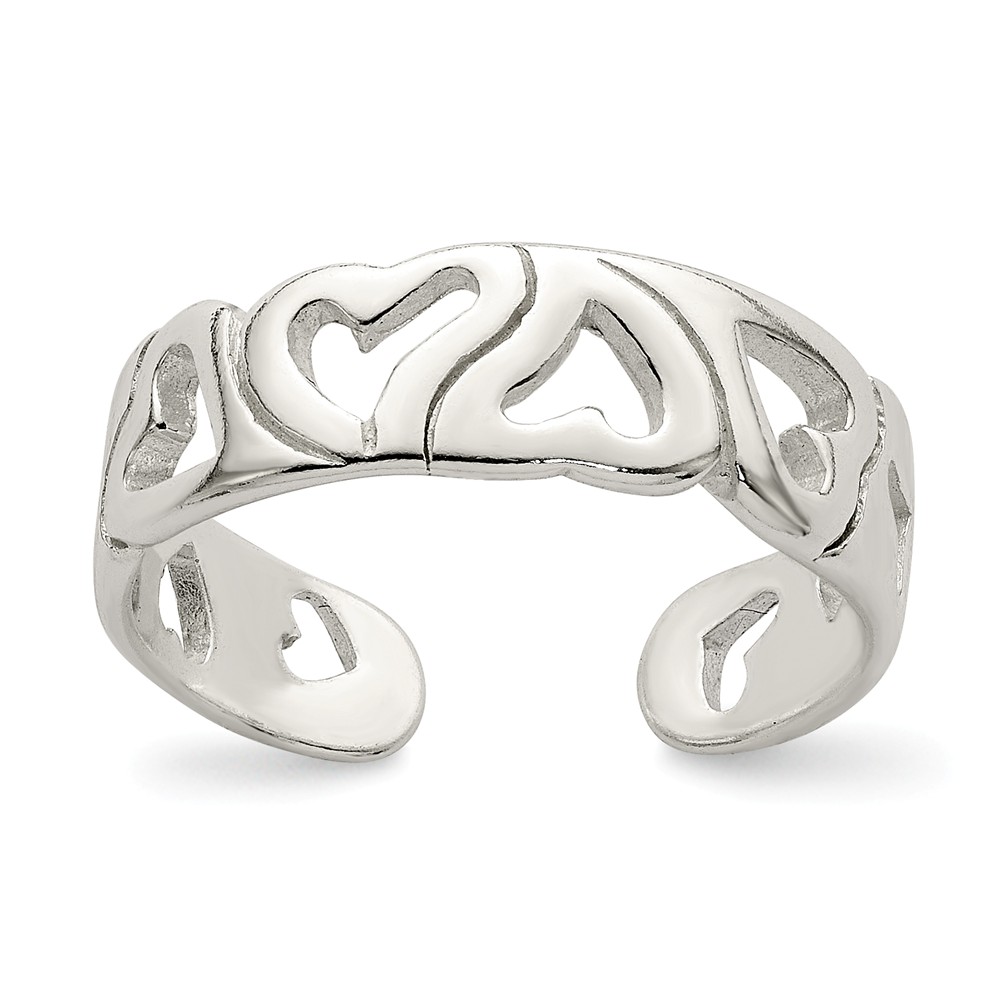 Polished Heart Toe Ring in Sterling Silver