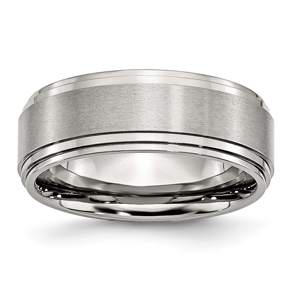 Stainless Steel, 8mm Unisex Dual Finished Comfort Fit Band