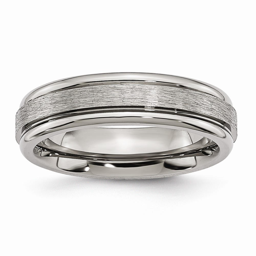 Titanium, 6mm Grooved Edge Unisex Comfort Fit Band