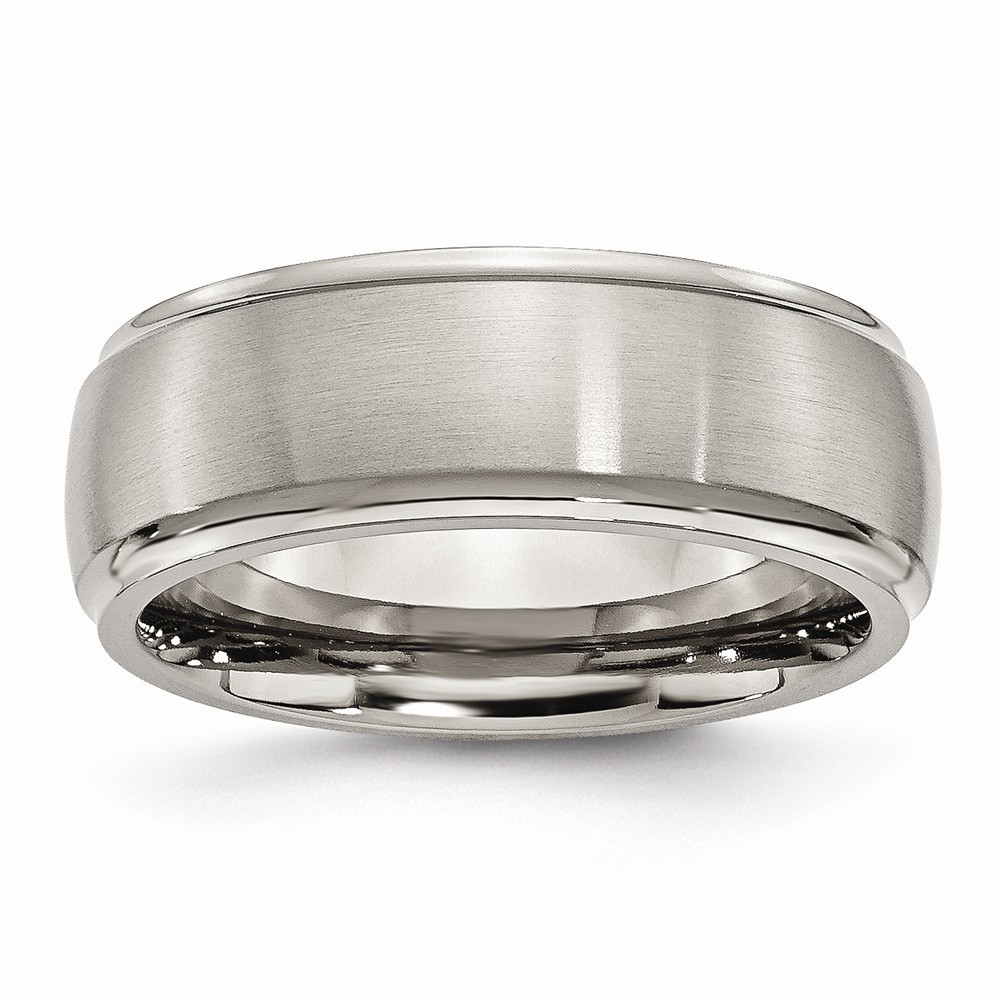 Titanium, 8mm Comfort Fit Ridged Edge Band