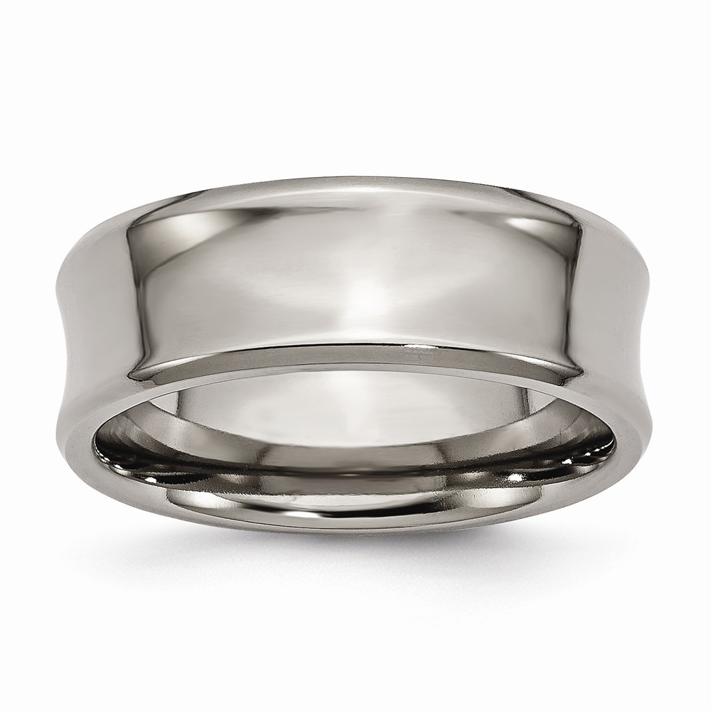 Titanium, 8mm Concave and Beveled Edge Band