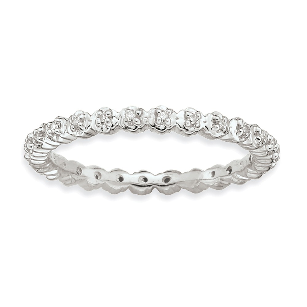 Sterling Silver Stackable 1/15 Cttw HI/I3 Diamond 2.25mm Band