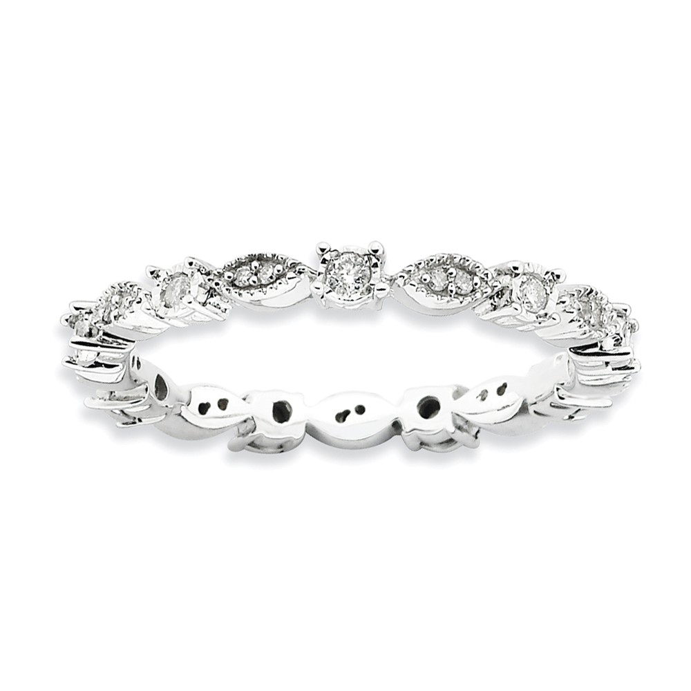 2.25mm Sterling Silver Stackable 1/5 Cttw HI/I3 Diamond Band