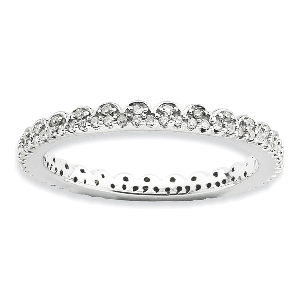2.25mm Sterling Silver Stackable 1/4 Cttw HI/I3 Diamond Band