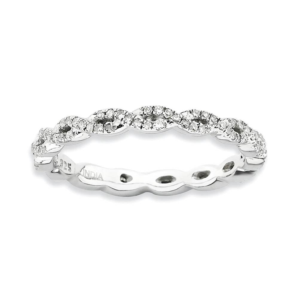 2.25mm Sterling Silver Stackable 1/3 Cttw HI/I3 Diamond Band