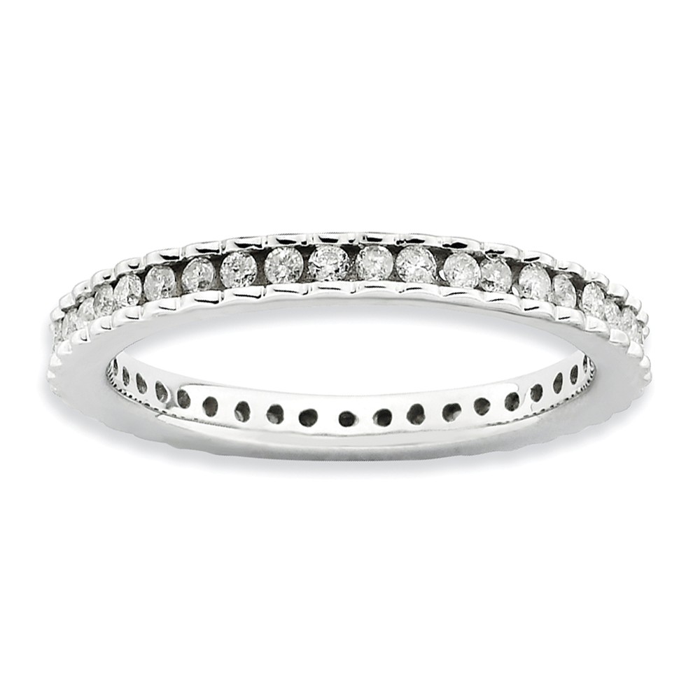 2.25mm Sterling Silver Stackable 1/2 Cttw HI/I3 Diamond Band