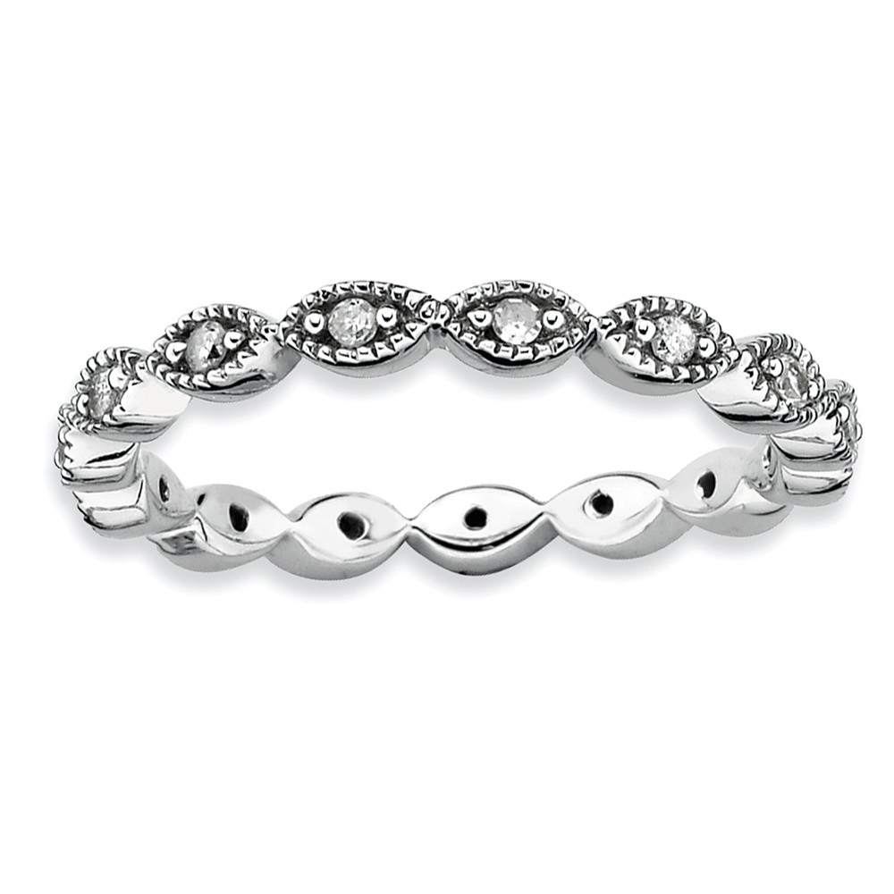 2.5mm Sterling Silver Stackable 1/5 Cttw HI/I3 Diamond Band