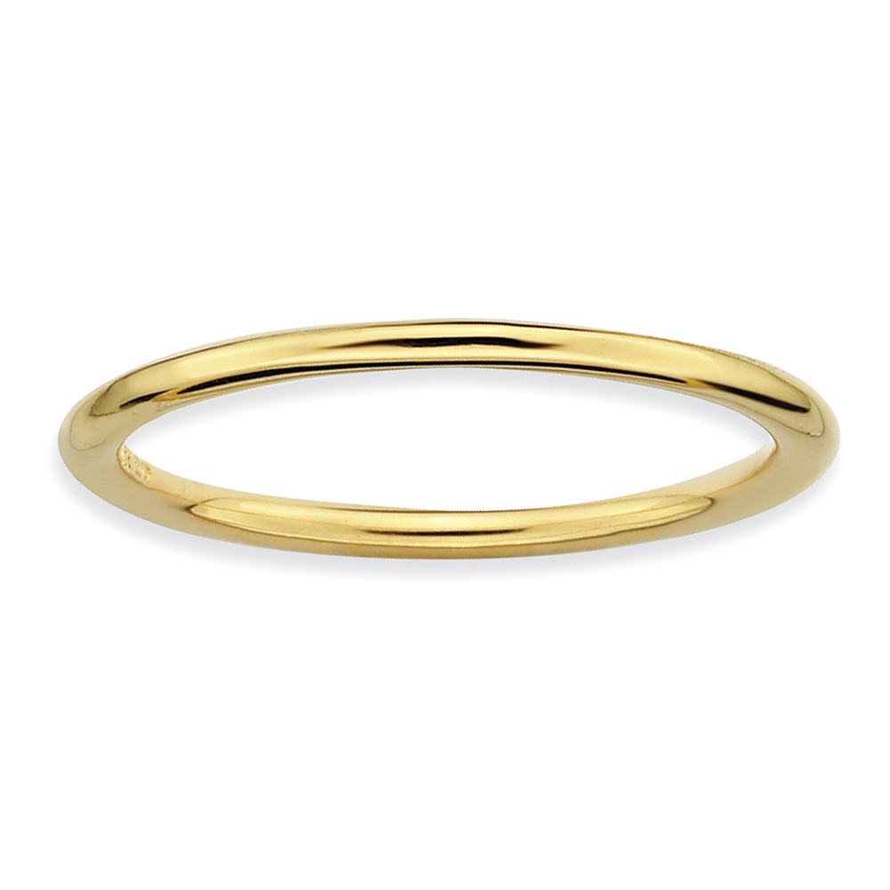 1mm 14k Yellow Gold Plated Sterling Silver Polished Elegant Stack Band