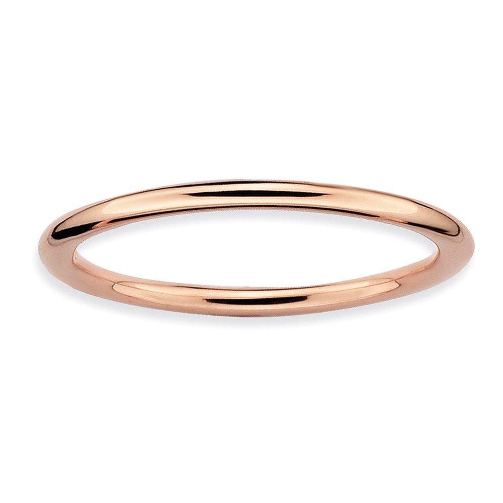 1mm 14k Rose Gold Plate Sterling Silver Stackable Elegant Band