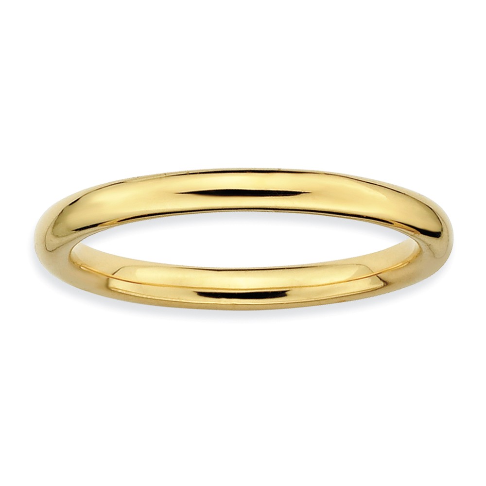 2.25mm 14k Yellow Gold Plated Sterling Silver Stackable Polished Band