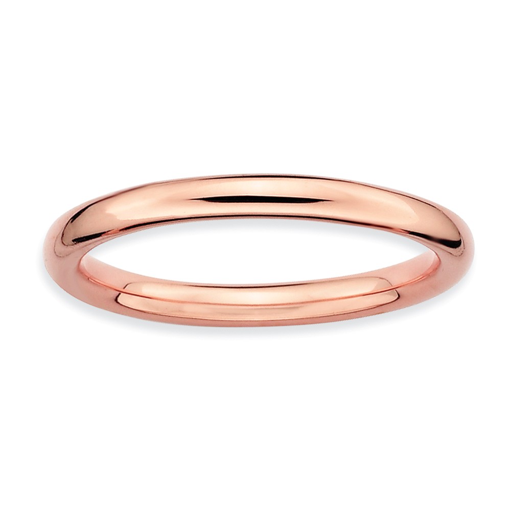 2.25mm 14k Rose Gold Plated Sterling Silver Stackable Polished Band