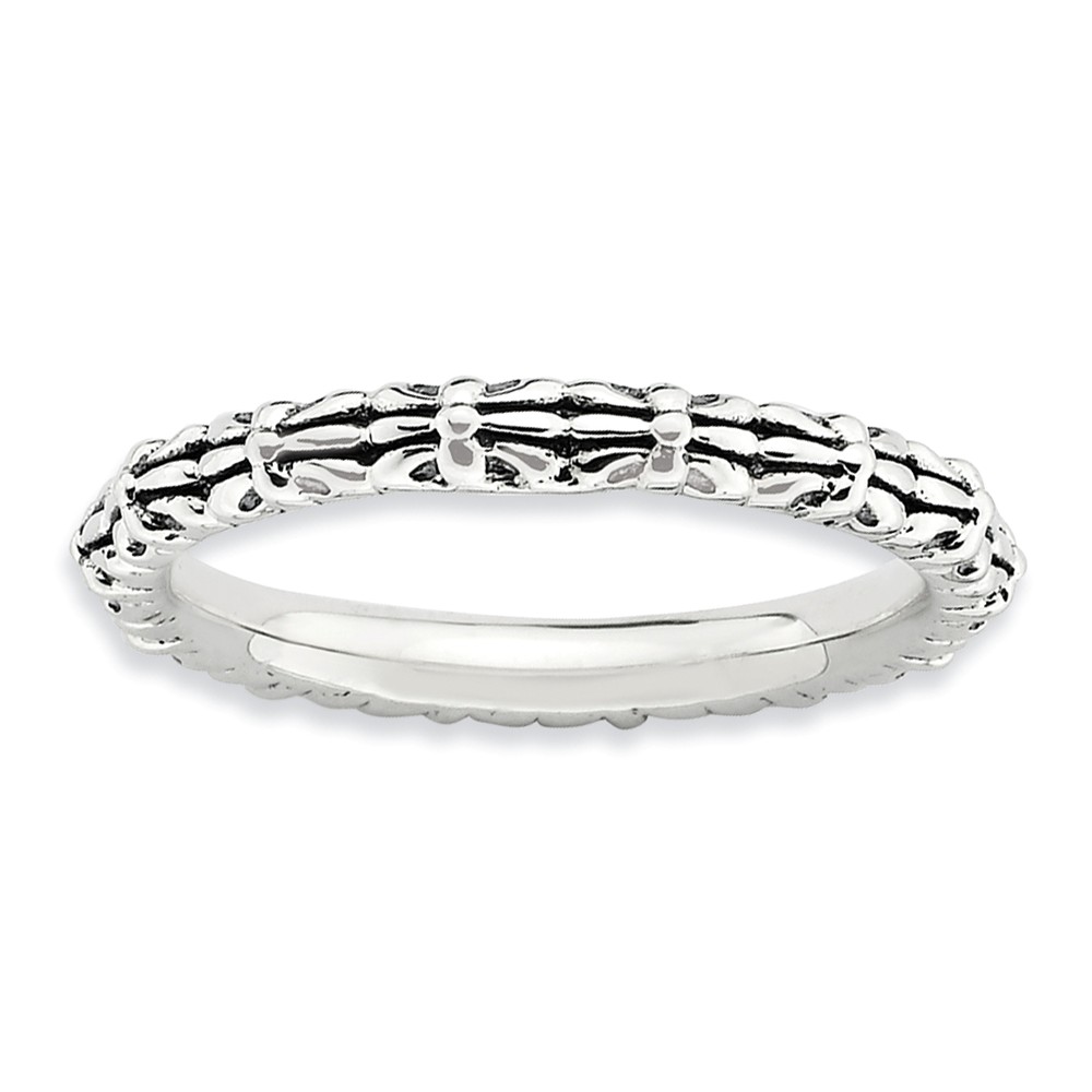 2.5mm Sterling Silver Stackable Antiqued Bundle Band