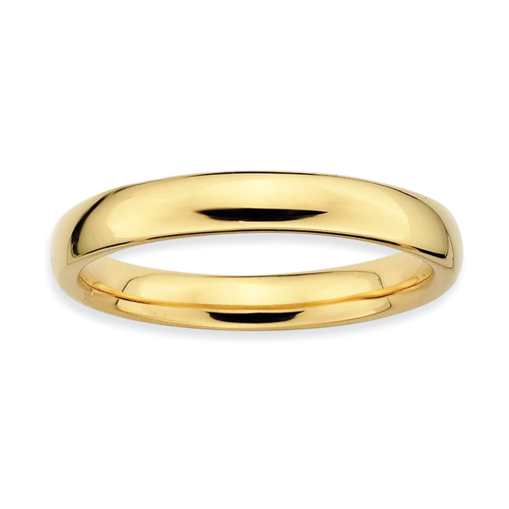 3.25mm 14k Yellow Gold Plated Sterling Silver Stackable Polished Band