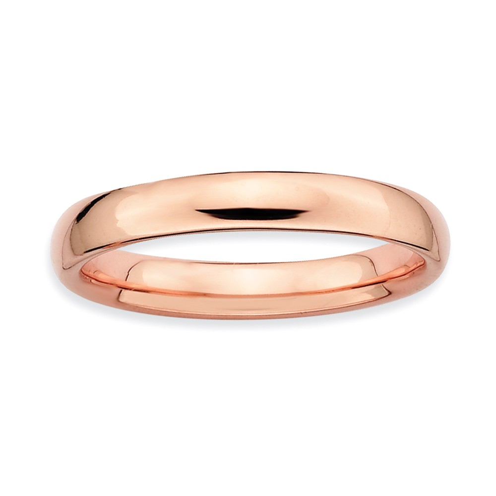 3.25mm 14k Rose Gold Plated Sterling Silver Stackable Polished Band