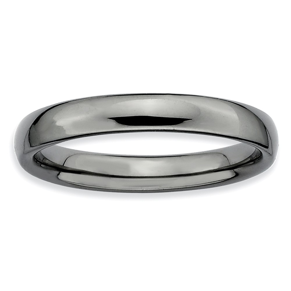 3.25mm Black Plated Sterling Silver Stackable Polished Band