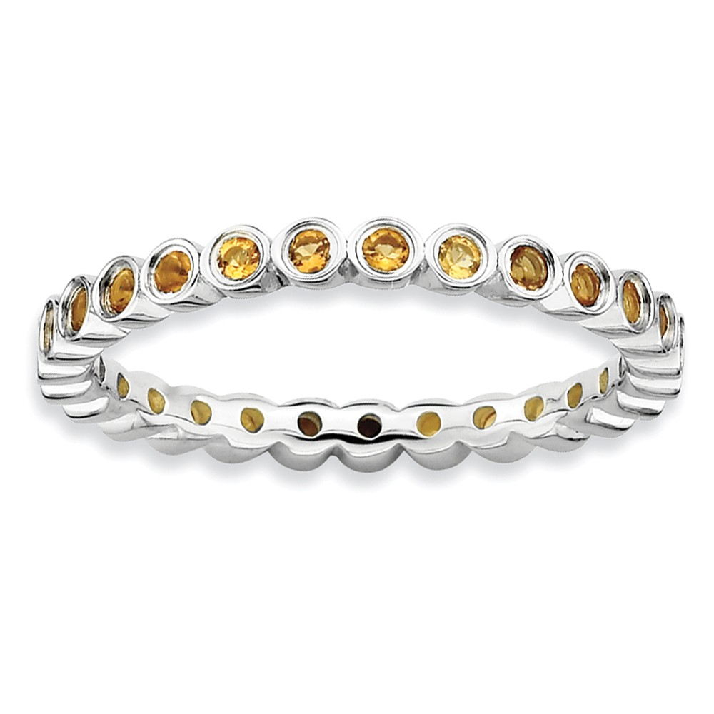 Sterling Silver Stackable Bezel Set Citrine 2.25mm Band