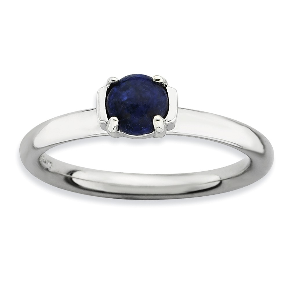 Silver Stackable Blue Lapis Ring