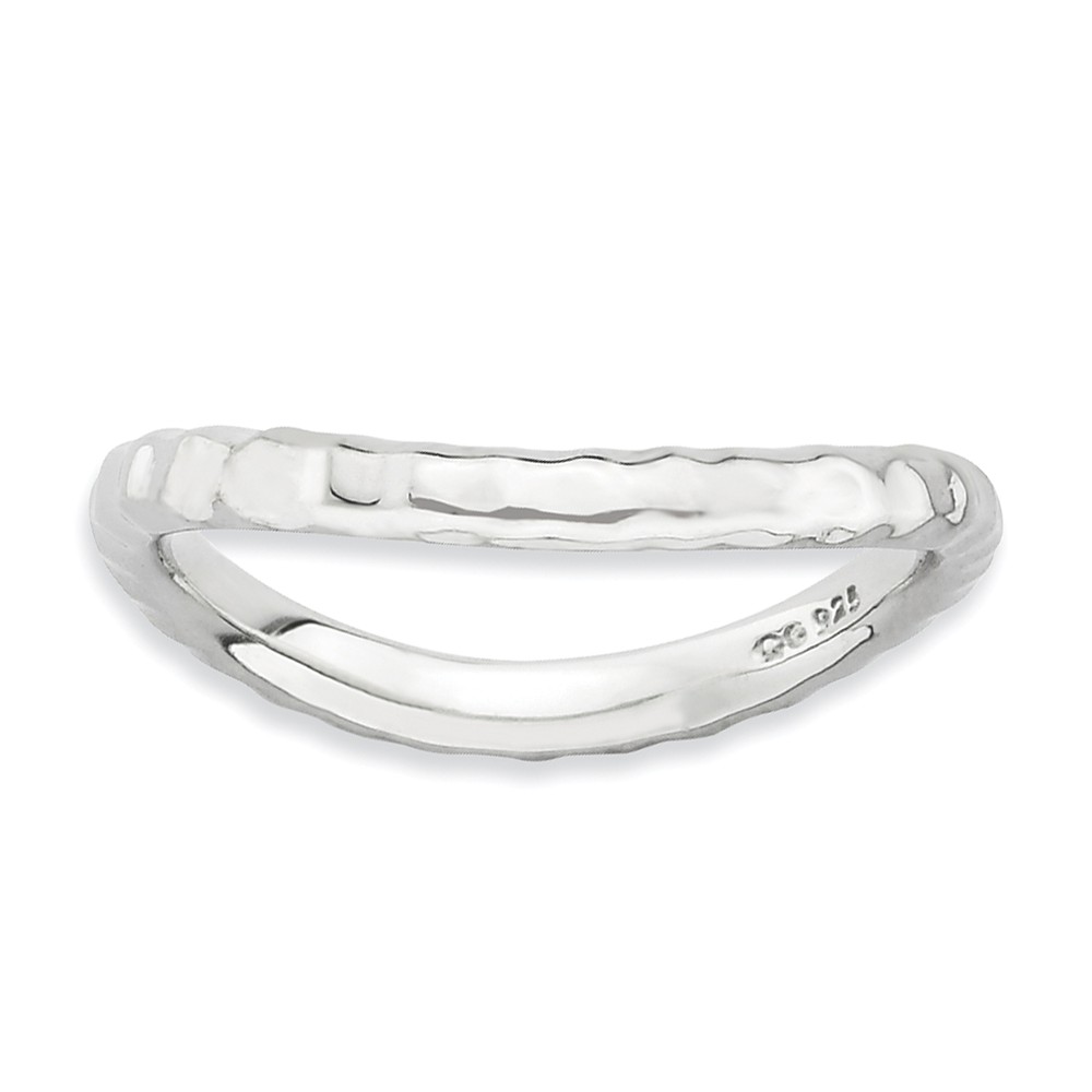 2.25mm Stackable Sterling Silver Curved Hammered Band