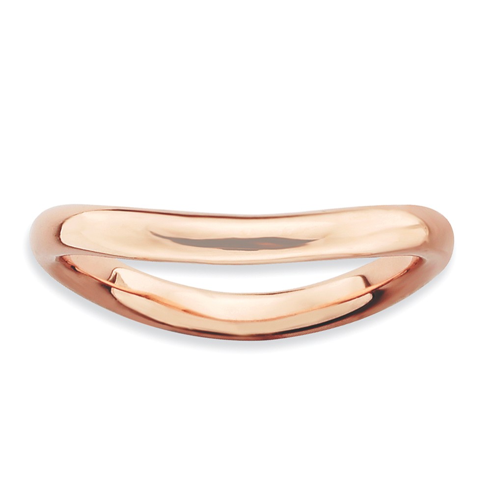 2.25mm Stackable 14K Rose Gold Plated Silver Curved Polished Band