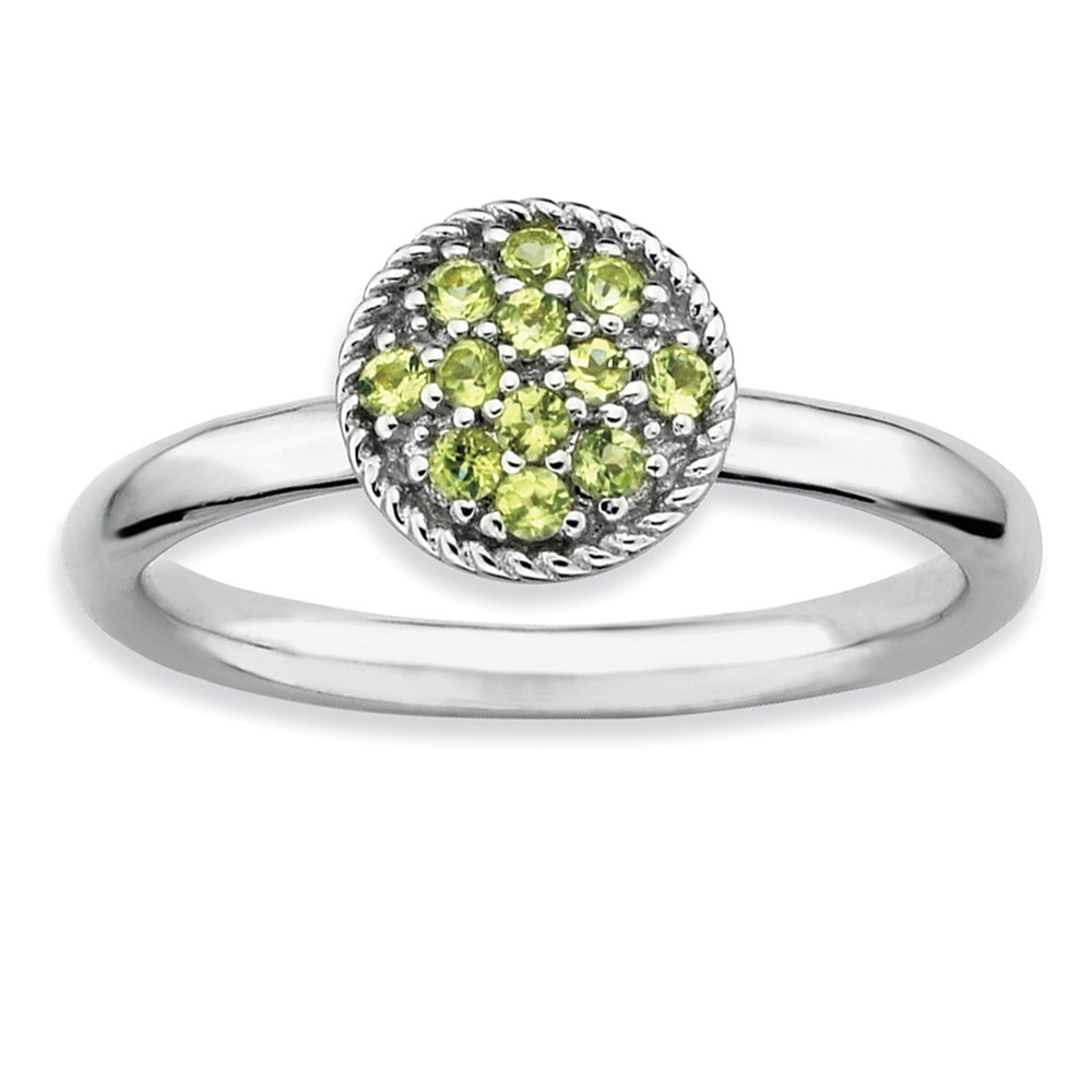 Silver Stackable Round 1/5 Cttw Peridot Ring