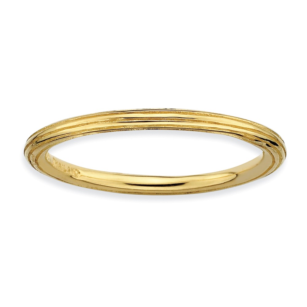 1.5mm Stackable 14K Yellow Gold Plated Silver Simply Elegant Band